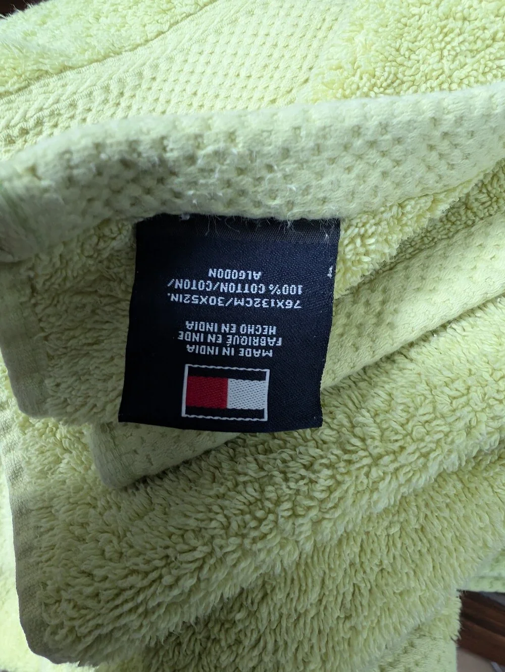 Tommy Hilfiger Lime Green Bath Towels - Set of 3